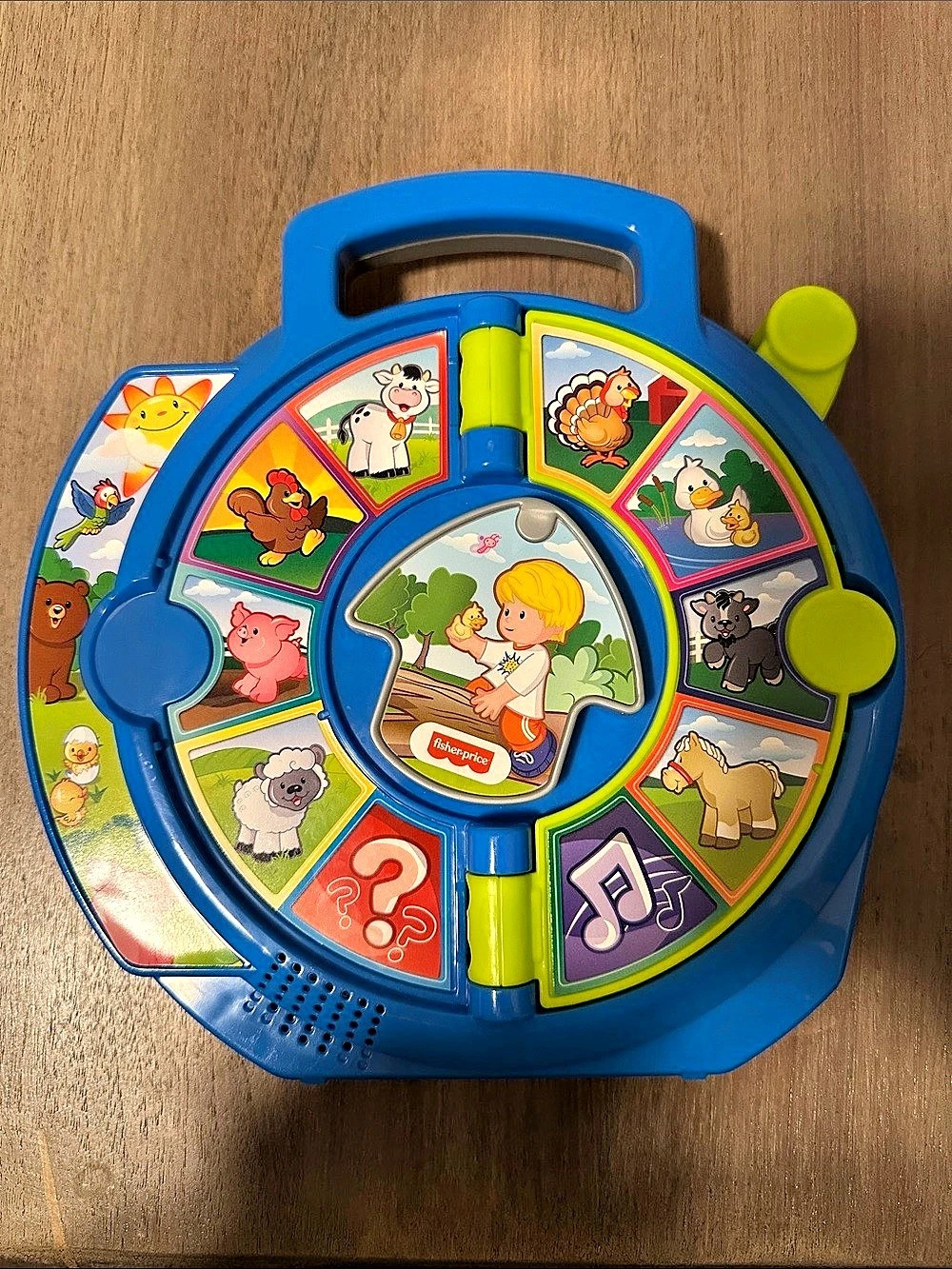 Fisher-Price Little People World of Animals See 'n Say Learning Toy Blue & Green